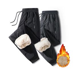 Hommes pantalons hiver laine d'agneau chaud décontracté Fitness Jogging pantalons de survêtement hommes Plus polaire taille pantalon 231018