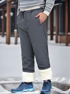 Pantalons pour hommes Pantalons pour hommes d'hiver poids lourd épaissir polaire doublé pantalon thermique mâle droit décontracté neige pantalon chaud grande taille 8XL 231213