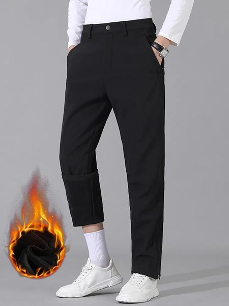 Pantalons pour hommes hiver épais chaud doublé polaire Stretch pantalons de Golf imperméable droit décontracté pantalon masculin grande taille 8XL 231018