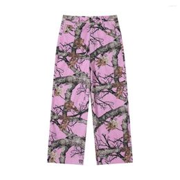 Pantalon pour hommes y2k cargo de camouflage baggy rose pour hommes et femmes pantalones hombre streetwear pantalon décontracté lâche surdimensionné