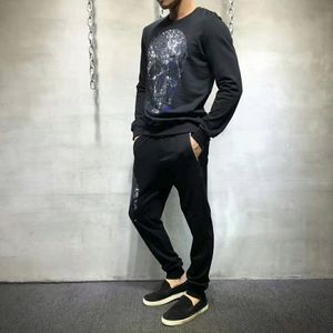 Mens Paris Band Hoodie + pantalon Sweats Homme Vêtements Automne Hiver Sweats à capuche chauds Hommes Top Qualité Polaire Survêtements