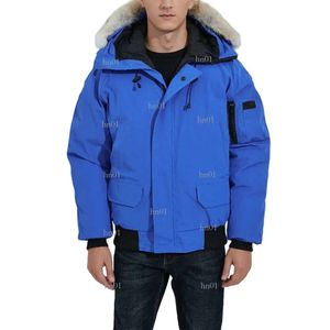 Hommes Parkas Manteaux d'hiver Manteaux d'hiver de la veste en duvet d'oie canadienne Sports de plein air Canard blanc Coupe-vent Parker Collier long Chapeau Real Wolf550