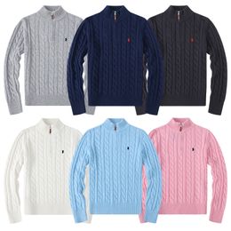 Pulls pour hommes Automne Laine Casual Petit Horser Pull Demi-Zip Ralp Polo Chandail Cardigan Veste Hiver Pull À Manches Longues Pull À Capuche Pour Femme Taille S-2XL