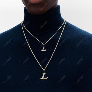 Hommes Pendentif Colliers Designer Bijoux Dimond Lettres Amour Collier Or Argent Chaîne L Collier Pour Femmes Mariage Top Qualité 22310M