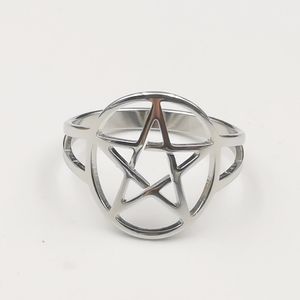 Mens Pentagram Star Rings Wicca Pentacle Jewelry Roestvrij staal Amulet Talisman Ring For Mens Women 7-10# Thanksgiving Day Gifts Black Friday Gifts