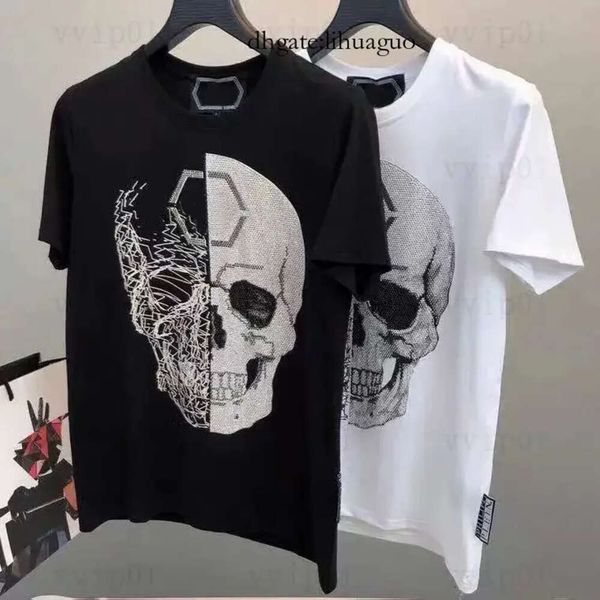 Mens Philipps T- Imprimir PP Carta Hombres Streetwear S Ropa Camiseta Manga Plein Camisetas cortas Algodón para mujer Marca Hiphop Hombre Diseñador Deigner Thirt Mujeres 707