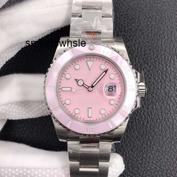 Montre De plongée rose pour hommes, 40mm, automatique, en acier inoxydable 904l, miroir saphir lumineux, étanche, De Luxe, Date automatique, sous-marin