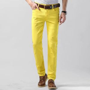 Mentille rose jaune rouge jeans extensible stretch y2k mode fantaisie couleur mince pantalon de crayon streetwear pantalon 240518