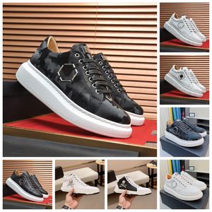 Mens Plein Shoes Luxe ontwerper Scarpe Classic De hoogste kwaliteit Y2K Spring Leather Loz-Up Casual Lopers PP Skulls Pattern Outdoor Breathable Sports Sneakers