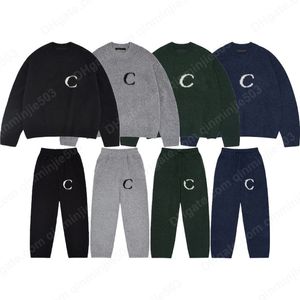 Mens Sweaters Letter Jacquard Jumper Oversize Sweatshirts Men Women High Quality O-Neck Cole Buxton Knit Sweater Jogger