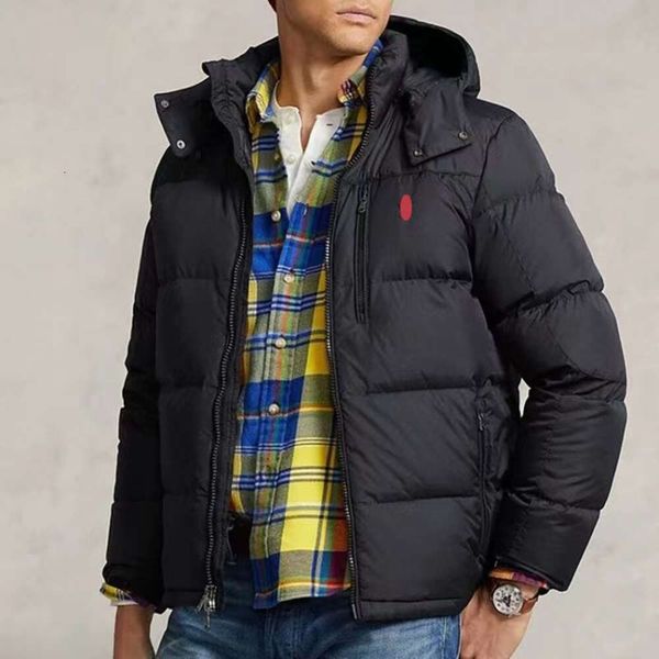 Hommes Polo Veste Vêtements de marque Ralphs à capuche Laurens Manteau d'hiver chaud Parka noire Coupe-vent à manches longues Puffer Vestes Fermetures à glissière Lettres imprimées Manteaux d'extérieur