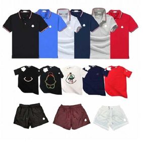 Heren Polo Monclair T-shirts Joggingbroek Casual Katoen Geometrische Patronen Kort Sweatshirt Designer Shirt Korte Man