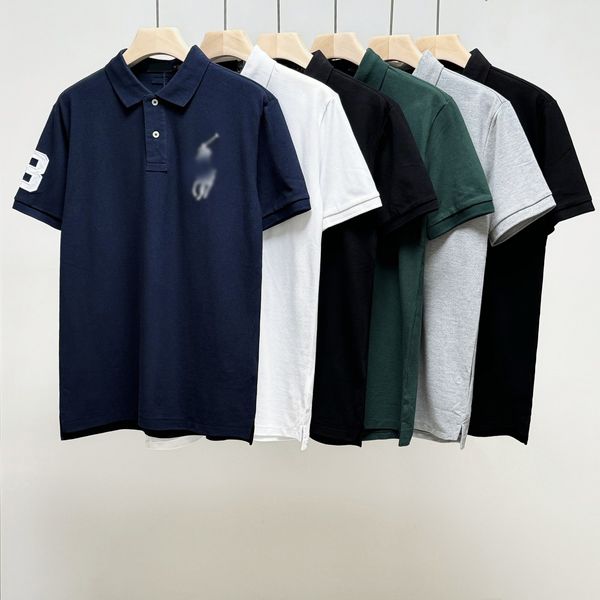 Mens Polo Designer 2024 T-shirt à revers d'été Polo Polo Shirt à manches purs Coton Clais classique Couleur Couleur Couleur Horse brodé Polo Match Vêtements S-xxl