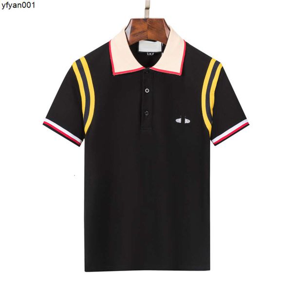 Polo pour hommes Designer Motif rayé noir et blanc Chemise à col à manches courtes Marque de mode Designer Top Polo à revers