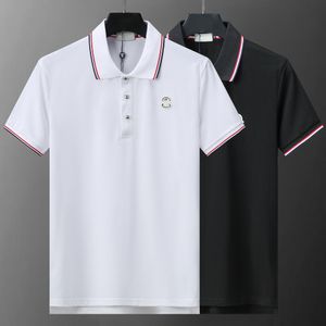 Polo para hombre Diseñador Hombre Moda Camisetas Casual Golf Polos Camisa Insignia en el pecho Tendencia Top Colores sólidos en blanco y negro Camiseta Tamaño asiático M-3XL