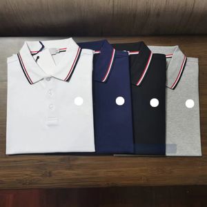 Heren Polo Shirt Designer T Nieuwe trend mannen geborduurd vaste kleur gestreepte reversmerk korte mouwpolo's shirts zomer comfortabel ademende tee