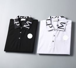 Mens Polo CHIRT CHIRTS T-shirts Nouveau tendance des hommes Broide Broided Couleur solide Brandage à rayures Brands Polo à manches courtes