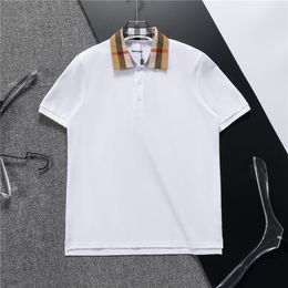 Polo pour hommes T-shirt de mode pour hommes Col polo de luxe Haut respirant Chemise d'affaires d'été Noir et blanc Taille asiatique M - XXXL