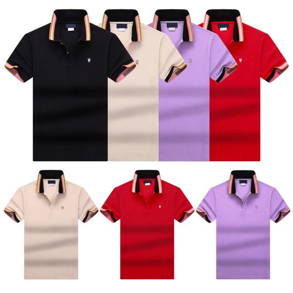 Polo pour hommes T-shirt de mode pour hommes Col polo de luxe Haut respirant Chemise d'affaires d'été Noir et blanc Taille asiatique M - XXXL ERTW1