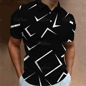 Polo pour hommes à la mode dynamique de rue Dynamic Golf Sports Shirt Summer Business Casual Breathable Breft Sleeved Top 240527