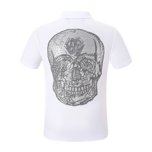 Heren Polo Shirt SS Barok Skull Summer 100% katoenen polo shirts Men Men Chest Skull Tops Hoogwaardige ademende plus size kleding 84604