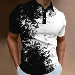 Polo pour hommes Couture Couleur T-shirt Casual Tops Casual Sport Wear Mode Polos surdimensionnés Homme Vêtements à manches courtes 240307
