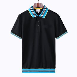 Polo de polo Polo Tee Diseñador Polos Tops Tshirt T Shirt Tees Bordado Bordado For Men Poloshirts Lapa de la solapa Color sólido Movimiento