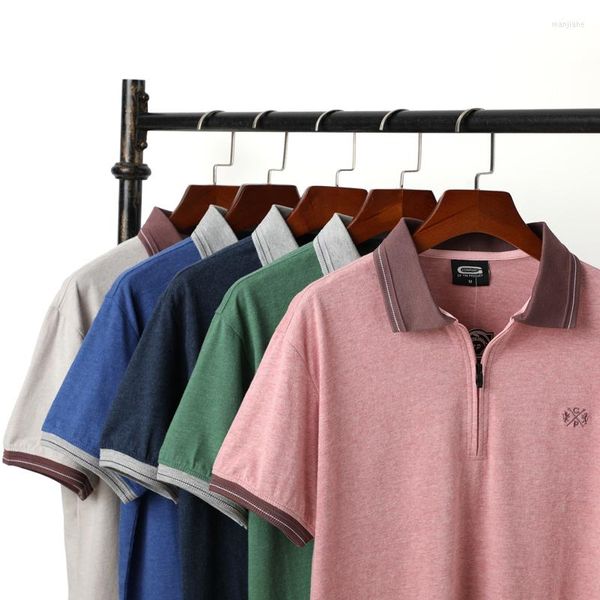 Polos para hombre 2023 Llegada Moda Hombres Polo Camisa Doble Lado Raya Slim Fit Marca Camisa Masculina Algodón Transpirable