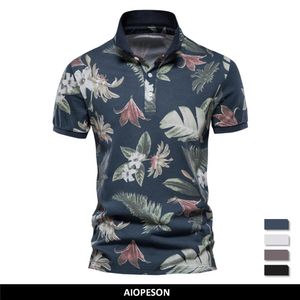 Heren Polo AIOPESON 100% Katoen Hawaii Stijl Polo Shirts voor Mannen Korte Mouw Kwaliteit Casual Sociale T Zomer Kleding 230609