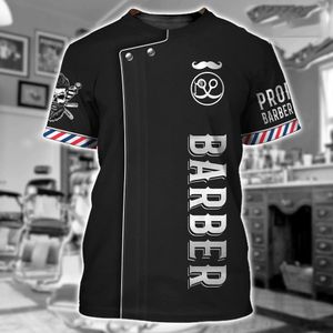 Polos pour hommes Barber Shop Shirt T-shirts pour hommes 3D imprimés sur mesure Vêtements pour hommes Oneck surdimensionnés à manches courtes Tops Cool Punk Streetwear 230323