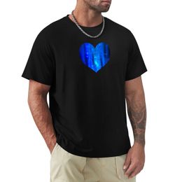 Mens Polos Blue Glitter Heart Design TShirt surdimensionné t-shirts vêtements vintage chemise hommes 230712