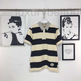 Polos pour hommes Designer Nouveau polo à rayures en noir et blanc au printemps d'été à manches courtes t pour hommes femmes fbwq