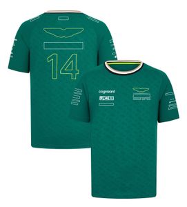 Mens Polos F1 2024 Officiële teamdriver T-shirt Formule 1 Racing Polo Shirt Korte mouw dezelfde fans Summer Fashion Green T-shirt Custom 66DJ
