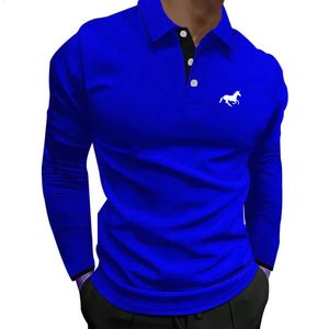 Polos pour hommes mode Style Simple hommes à manches longues Polo Sport affaires Slim Fit hauts 231005