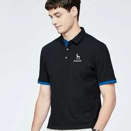 Polos para hombre FashionMen Camiseta Casual Solapa Costura Polos Hombre Alta calidad Shortsleeved Summer Pullover Top Slim Fit Golf Wear 230328