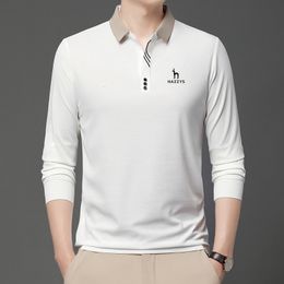 Polos para hombre HAZZYS SpringAutumn Ropa de golf Hombres Negocios Solapa Camiseta POLO Camisa Joven Manga larga Moda Top 230904