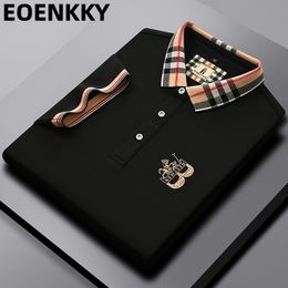 Polos pour hommes Haut de gamme Luxe EOENKKY Marque Polo Chemise Revers Broderie Été T-shirt Mode Coréenne Casual Vêtements Polyvalents 230823