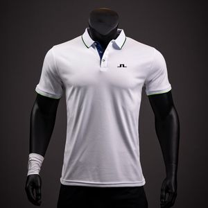 Polos hommes J Lindeberg hommes T-shirt décontracté revers couture polos homme haute qualité à manches courtes été pull haut Slim Fit vêtements de golf 230816