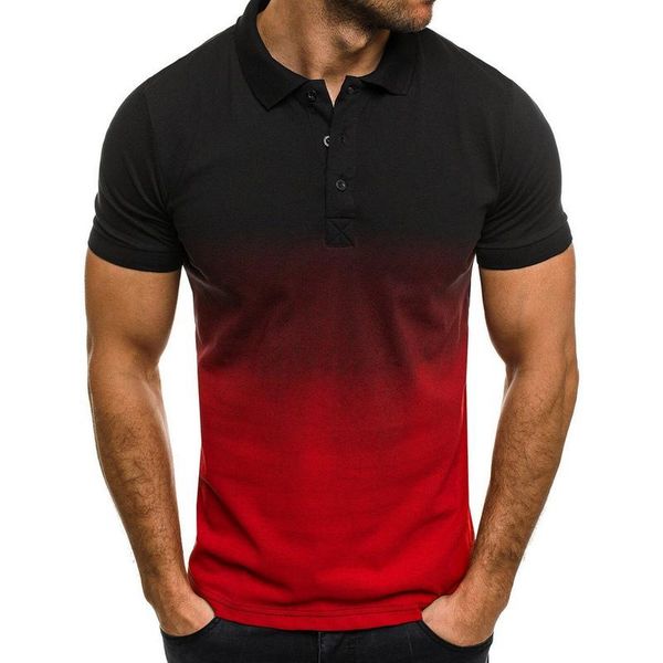 Mens Polos Laamei Man Shirt Mens Casual Business Golf Tennis Gradient Short Sleeve Tops haute quantité Breathable Plus Taille