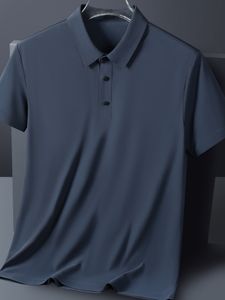 Polos pour hommes grand 8xl 7xl été Polo chemise glace soie à manches courtes t-shirt respirant séchage rapide Nylon Golf t-shirt 230718