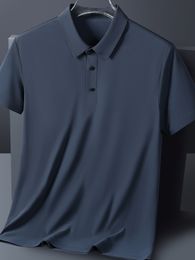 Hommes Polos Grande Taille 8xl 7xl D'été Hommes Polos Ice Soie À Manches Courtes Tee Respirant Cool Quickdry Nylon Golf T Mâle 230609