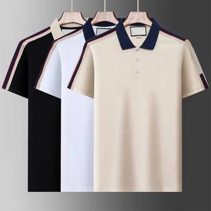 Mens Polos Men Shirts Summer Hoge kwaliteit Casual mode Korte mouw Striped S Turn Down Collar M-3XL