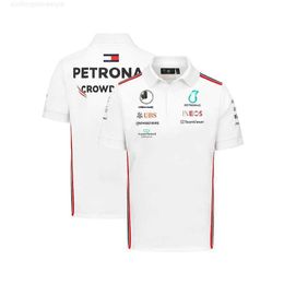 Polos pour hommes Mercedes-aaggmm Petronas F1 Team 2023 Polo T-shirts Lewis Hamilton Valtteri Bottas Formule 1 Vêtements de fan de voiture