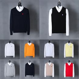 Hoge kwaliteit mannen ronde hals en V-hals trui ontwerper Luxe Ralphs Polo's klassieke jas mode RL pony logo geborduurd gebreide stof Laurens knoop brei A044