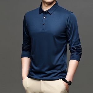 Herenpolo's Gepersonaliseerde personalisatie Herenpoloshirt met lange mouwen Reclame A1336 Diepgroen Grijs Blauw Zwart Katoen Spandex 221122