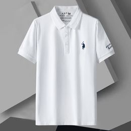 Heren Polo Polo T-shirts Voor Mannen Kleding Casual Knop Camisetas Tops Ropa Playeras Mode Borduren Wit Korte Mouw Mannelijke Tees 230614