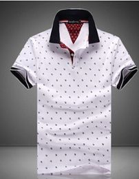 Polos pour hommes chemise imprimée dessin animé 100% coton Camisas à manches courtes col montant chemises pour hommes