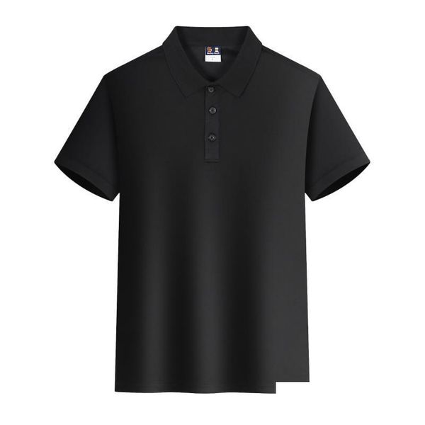 Polos para hombre S Camisas de verano Logotipo personalizado de alta calidad Color sólido Manga corta Solapa Top Equipo profesional Diseño Golf Printmens Drop de Dhcw9