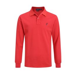 Polos pour hommes, chemise longue décontractée à manches longues, mode cheval, automne et hiver, 234v