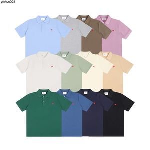 Poloshirt voor heren Klassiek T-shirt in Parijs-stijl verdikte kleine liefde geborduurde casual poloshirts